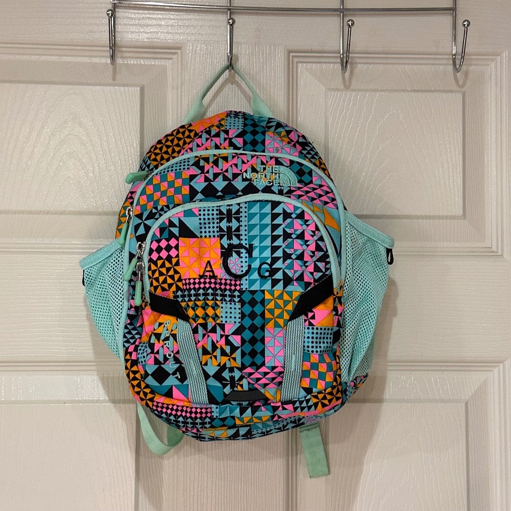 The North Face Sprout Backpack Kids Geometric Multi-Color Teal ACG Embroidered